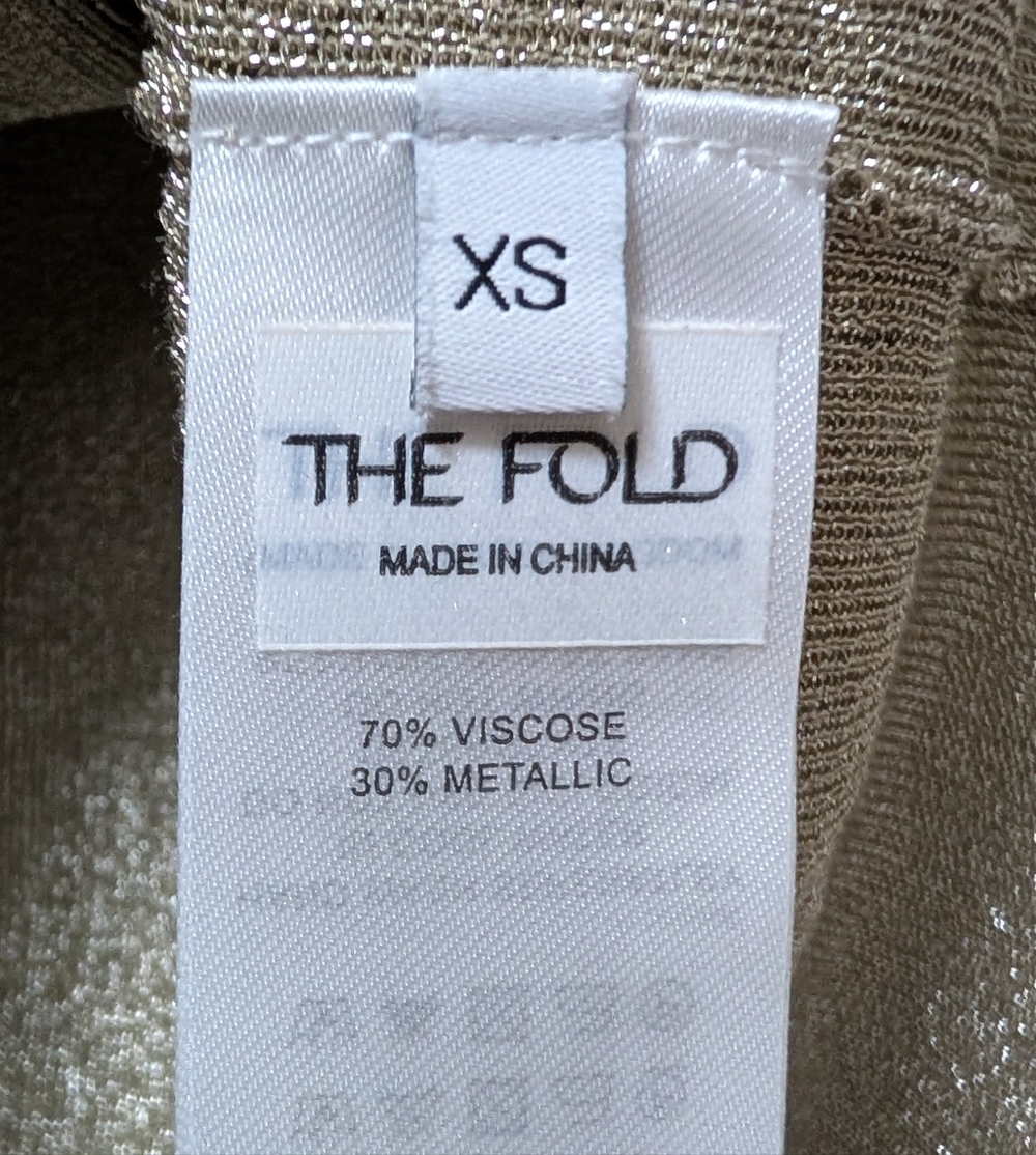 The Fold London Metallic Gold V Neck sweater Size XS - Picture 3 of 4